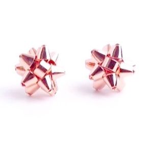 Kate Spade bourgeois bow metallic pink studs